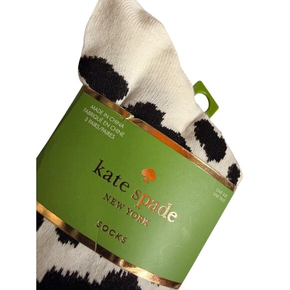 Kate Spade New York Womens Socks 3-Pack Leopard & Striped Patterns One Size Fits - Picture 2 of 5